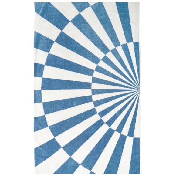 Business & Pleasure BEACH TOWEL CLASSIC BLUE SPIRAL NIB 88 IRRG - Picture 1 of 11
